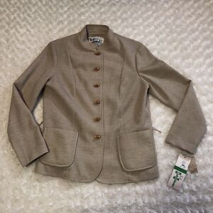 Marty Gutmacher Jacket Size 10 Tan Fortrel Polyester Blazer Vintage ILGWU NWT